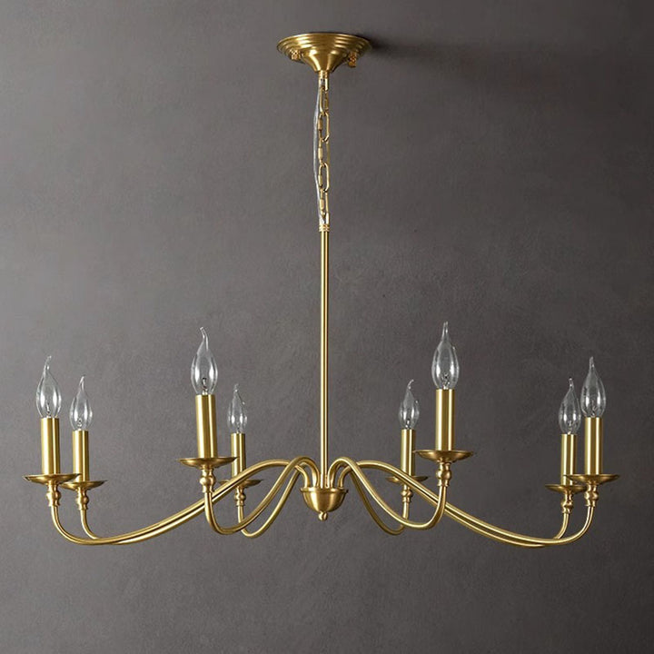 Zeitgenössischer Retro-Kupfer-Glas-Kerzenleuchter mit 4/6/8 Lichtern für das Wohnzimmer 