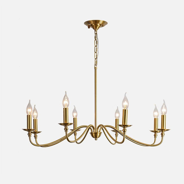 Zeitgenössischer Retro-Kupfer-Glas-Kerzenleuchter mit 4/6/8 Lichtern für das Wohnzimmer 