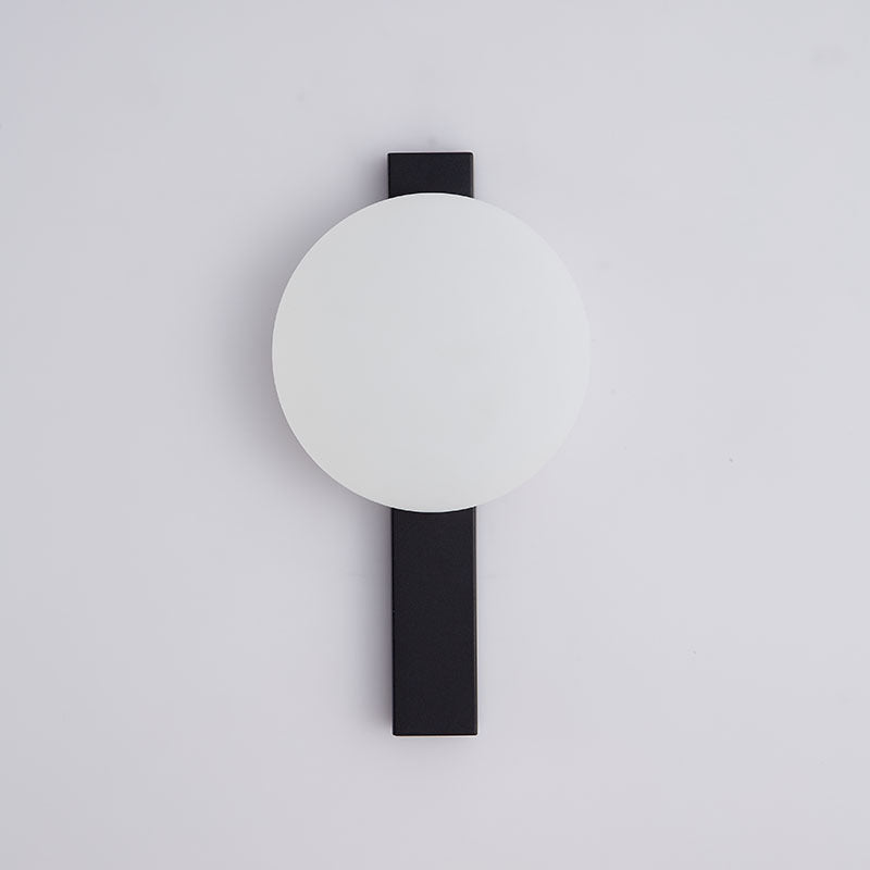 Modern Minimalist Iron Plastic Round LED Wall Sconce Lamp For Bedroom