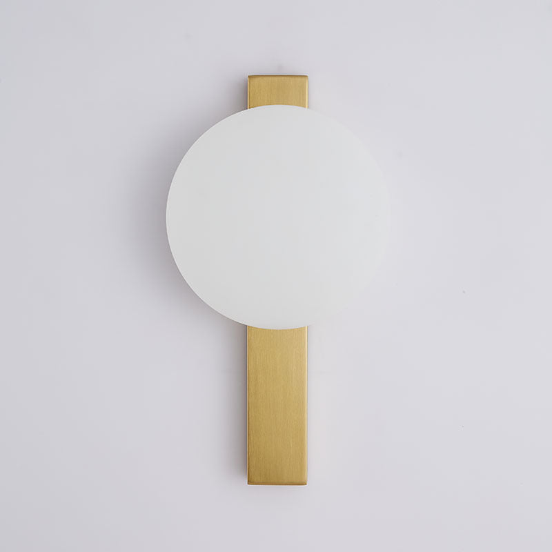 Modern Minimalist Iron Plastic Round LED Wall Sconce Lamp For Bedroom