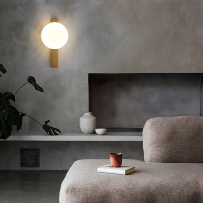 Modern Minimalist Iron Plastic Round LED Wall Sconce Lamp For Bedroom