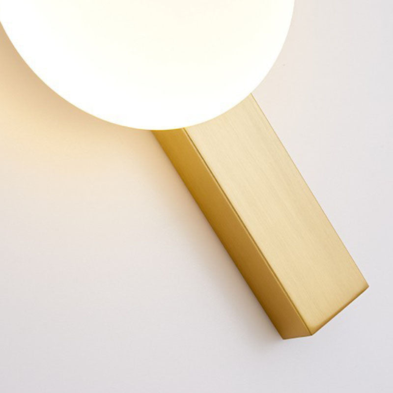 Modern Minimalist Iron Plastic Round LED Wall Sconce Lamp For Bedroom