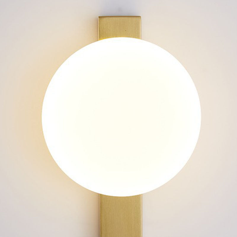 Modern Minimalist Iron Plastic Round LED Wall Sconce Lamp For Bedroom