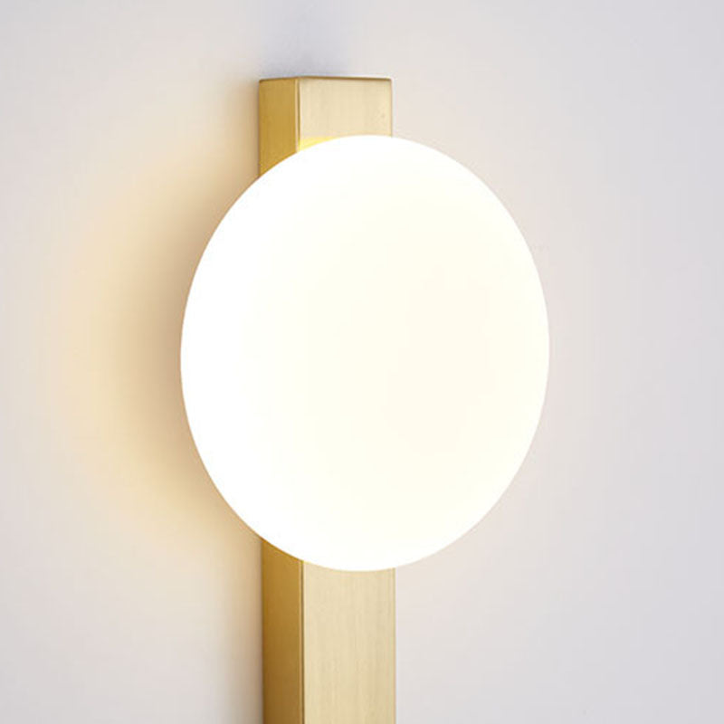 Modern Minimalist Iron Plastic Round LED Wall Sconce Lamp For Bedroom