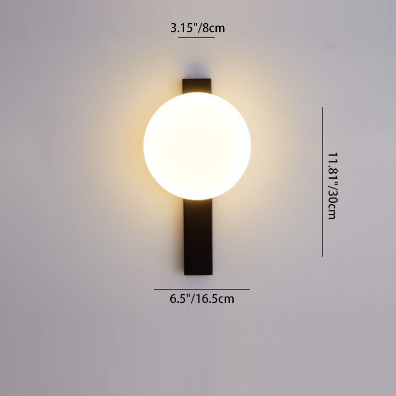 Modern Minimalist Iron Plastic Round LED Wall Sconce Lamp For Bedroom
