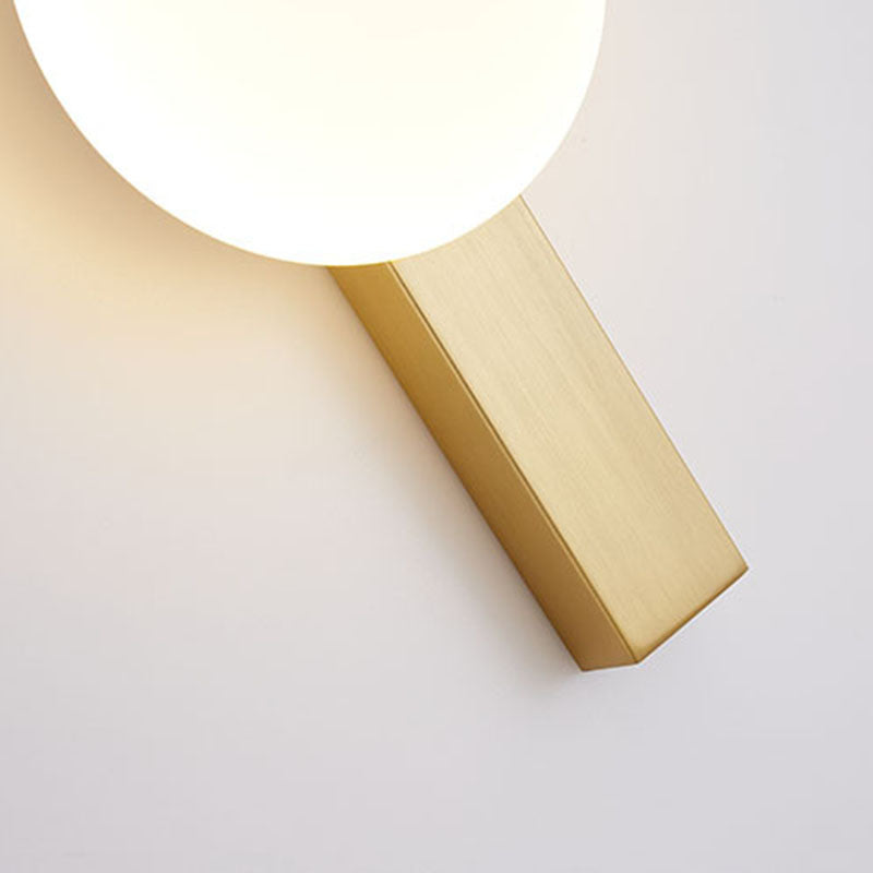 Modern Minimalist Iron Plastic Round LED Wall Sconce Lamp For Bedroom