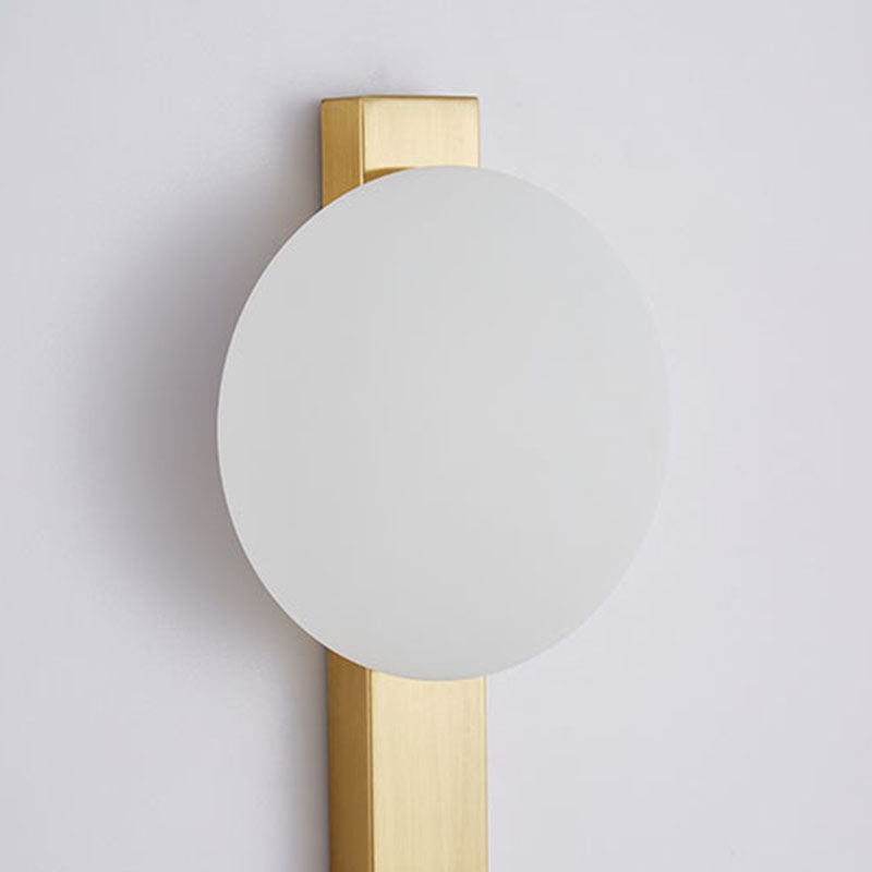 Modern Minimalist Iron Plastic Round LED Wall Sconce Lamp For Bedroom