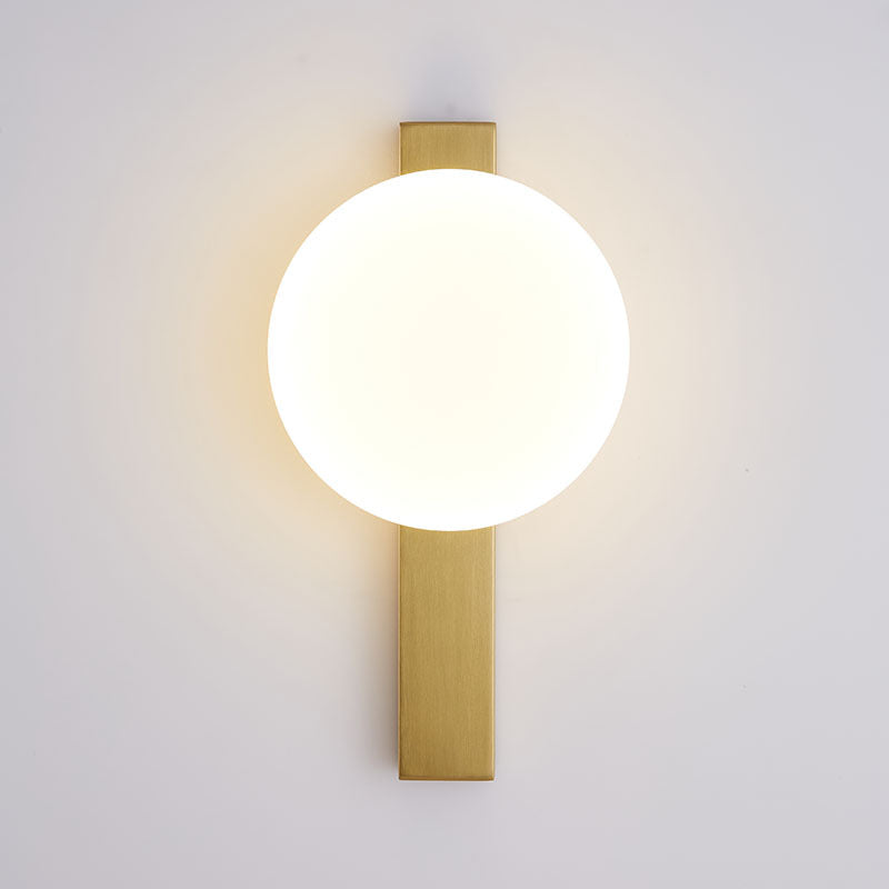 Modern Minimalist Iron Plastic Round LED Wall Sconce Lamp For Bedroom