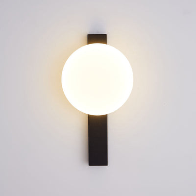 Modern Minimalist Iron Plastic Round LED Wall Sconce Lamp For Bedroom