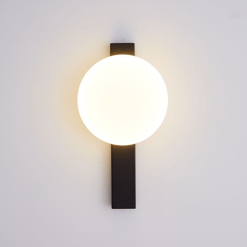 Modern Minimalist Iron Plastic Round LED Wall Sconce Lamp For Bedroom