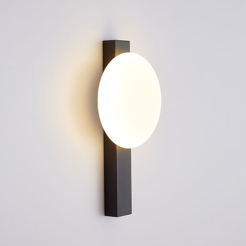 Modern Minimalist Iron Plastic Round LED Wall Sconce Lamp For Bedroom