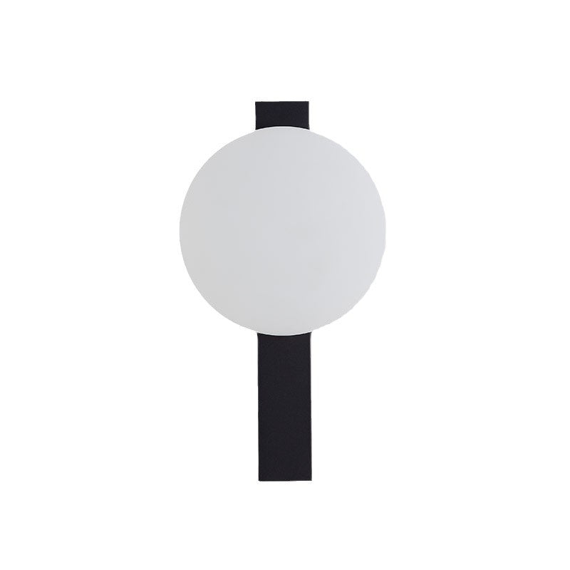Modern Minimalist Iron Plastic Round LED Wall Sconce Lamp For Bedroom