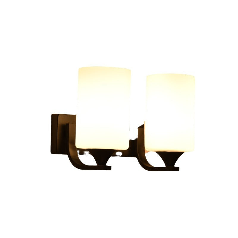 Applique murale linéaire en fer et verre minimaliste moderne 1/2 lumière pour chambre 