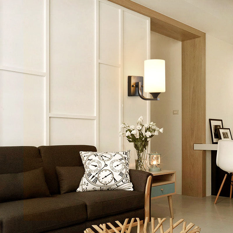 Applique murale linéaire en fer et verre minimaliste moderne 1/2 lumière pour chambre 