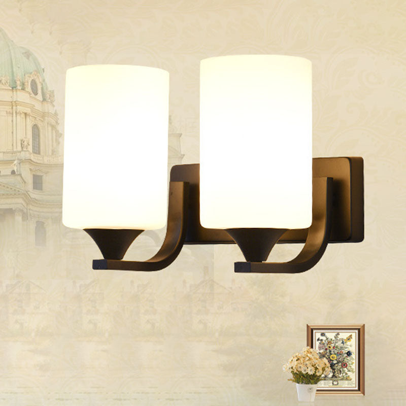 Applique murale linéaire en fer et verre minimaliste moderne 1/2 lumière pour chambre 