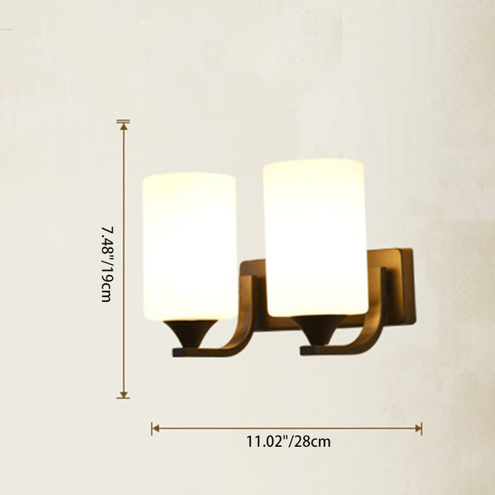 Applique murale linéaire en fer et verre minimaliste moderne 1/2 lumière pour chambre 