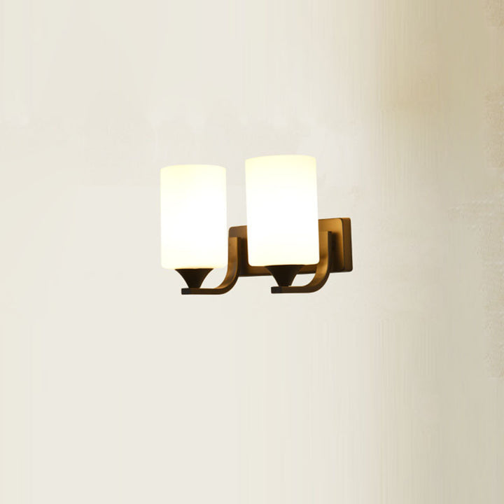 Applique murale linéaire en fer et verre minimaliste moderne 1/2 lumière pour chambre 