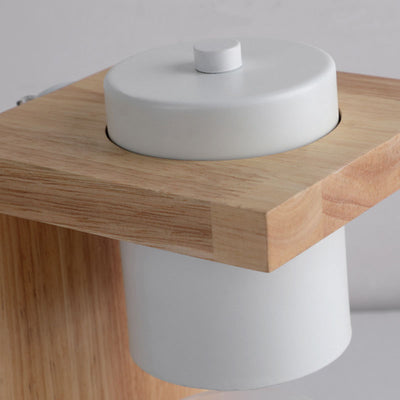 Traditional Japanese Iron Wood Linear 2-Light Melting Wax Table Lamp  For Bedroom