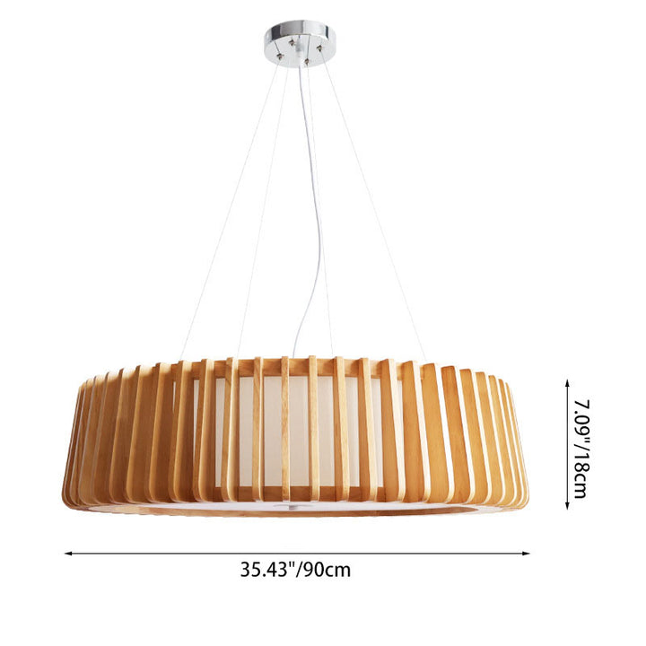 Zeitgenössischer skandinavischer Kronleuchter aus Acrylstoff und Holz, rund, 3/5 Lichter, für das Schlafzimmer 