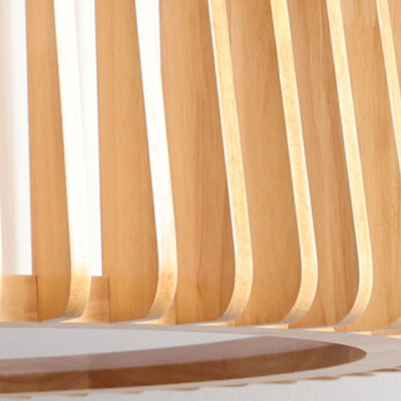 Zeitgenössischer skandinavischer Kronleuchter aus Acrylstoff und Holz, rund, 3/5 Lichter, für das Schlafzimmer 