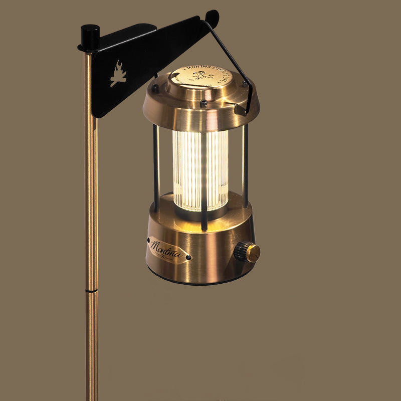 Contemporary Industrial Metal Acrylic Copper Linear USB LED Table Lamp for Home Office