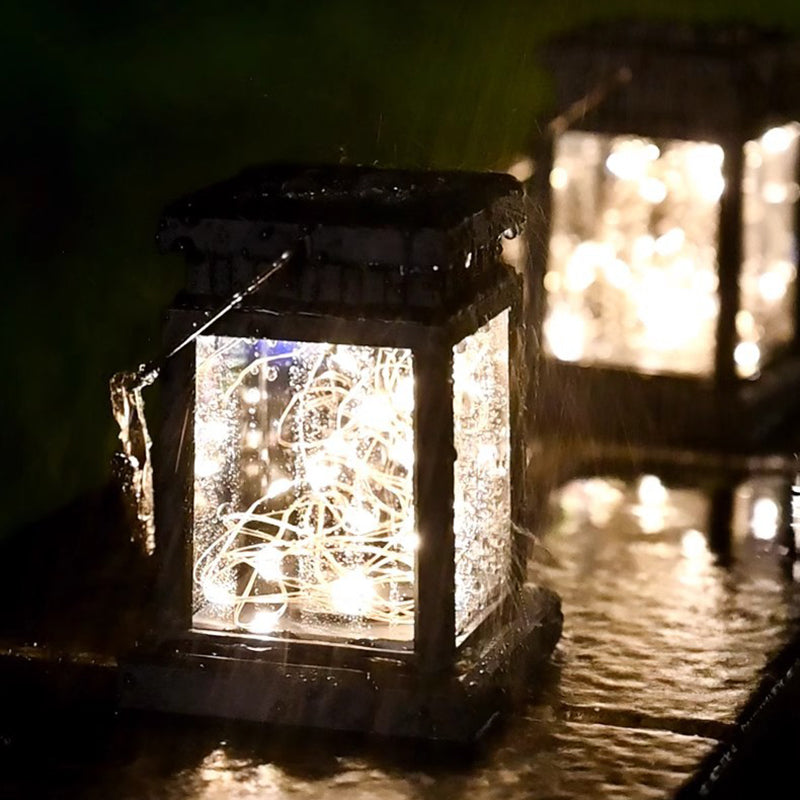 Éclairage extérieur à LED carré en métal ABS PC solaire étanche Art Déco moderne pour jardin 