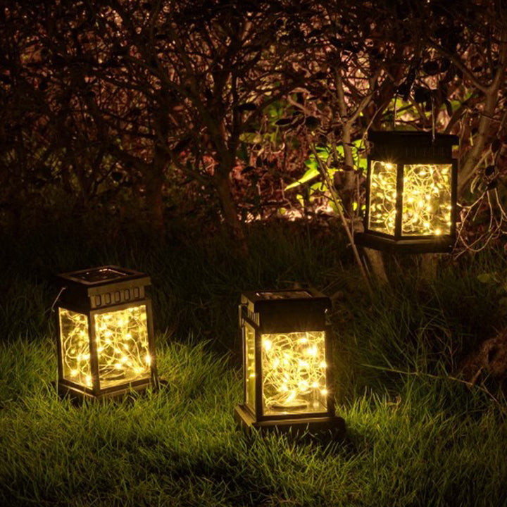 Éclairage extérieur à LED carré en métal ABS PC solaire étanche Art Déco moderne pour jardin 