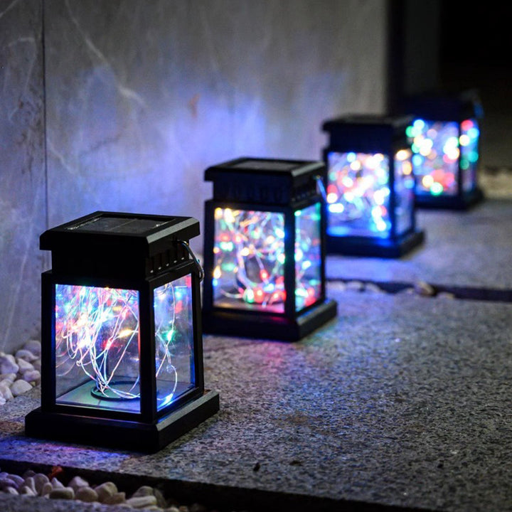 Éclairage extérieur à LED carré en métal ABS PC solaire étanche Art Déco moderne pour jardin 