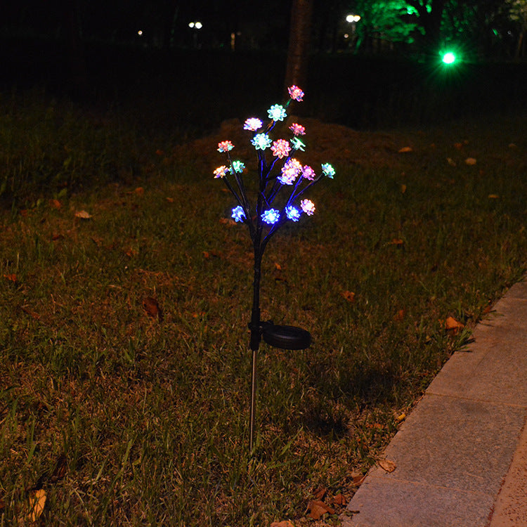 Modern Art Deco Waterproof Solar Copper Iron PVC Steel Flower LED Landscape Lighting Outdoor Light For Garden
