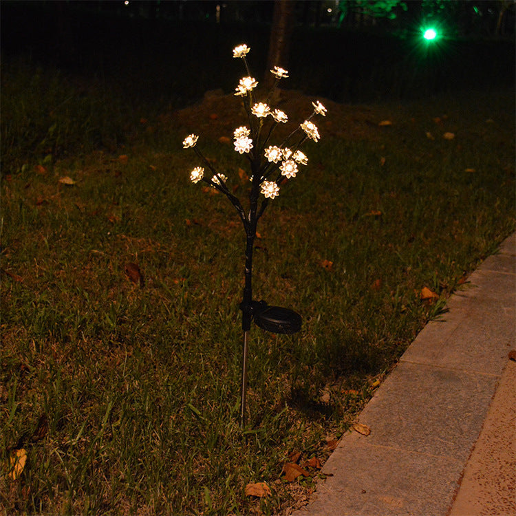 Lumière Paysage LED Fleur Moderne Art Déco Étanche Solaire Cuivre Fer PVC Acier Pour Jardin 
