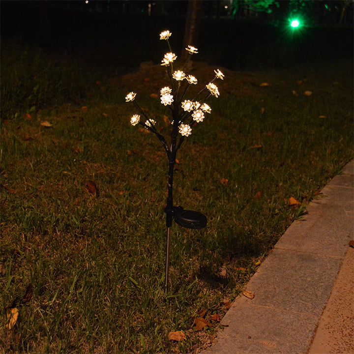 Lumière Paysage LED Fleur Moderne Art Déco Étanche Solaire Cuivre Fer PVC Acier Pour Jardin 
