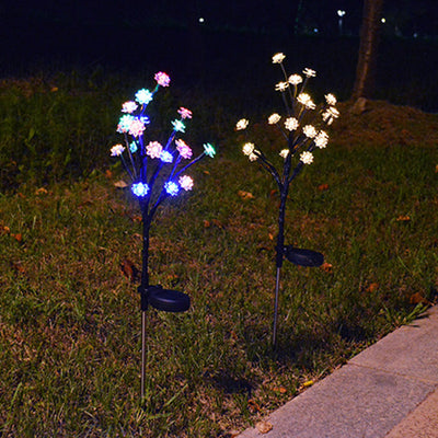 Modern Art Deco Waterproof Solar Copper Iron PVC Steel Flower LED Landscape Lighting Outdoor Light For Garden
