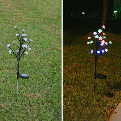 Modern Art Deco Waterproof Solar Copper Iron PVC Steel Flower LED Landscape Lighting Outdoor Light For Garden