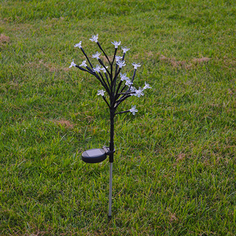 Modern Art Deco Waterproof Solar Copper Iron PVC Steel Flower LED Landscape Lighting Outdoor Light For Garden
