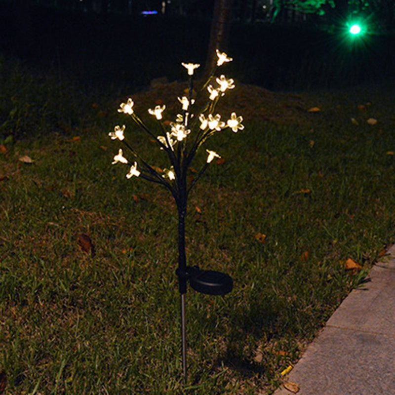 Modern Art Deco Waterproof Solar Copper Iron PVC Steel Flower LED Landscape Lighting Outdoor Light For Garden