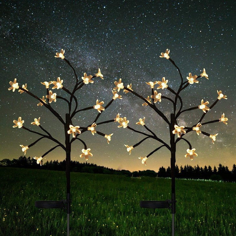 Modern Art Deco Waterproof Solar Copper Iron PVC Steel Flower LED Landscape Lighting Outdoor Light For Garden
