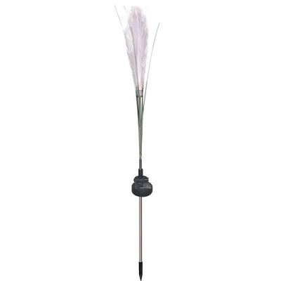 Modern Art Deco Waterproof Solar ABS Stainless Steel Synthetic Fiber Reed LED Landscape Lighting Outdoor Light For Outdoor Patio