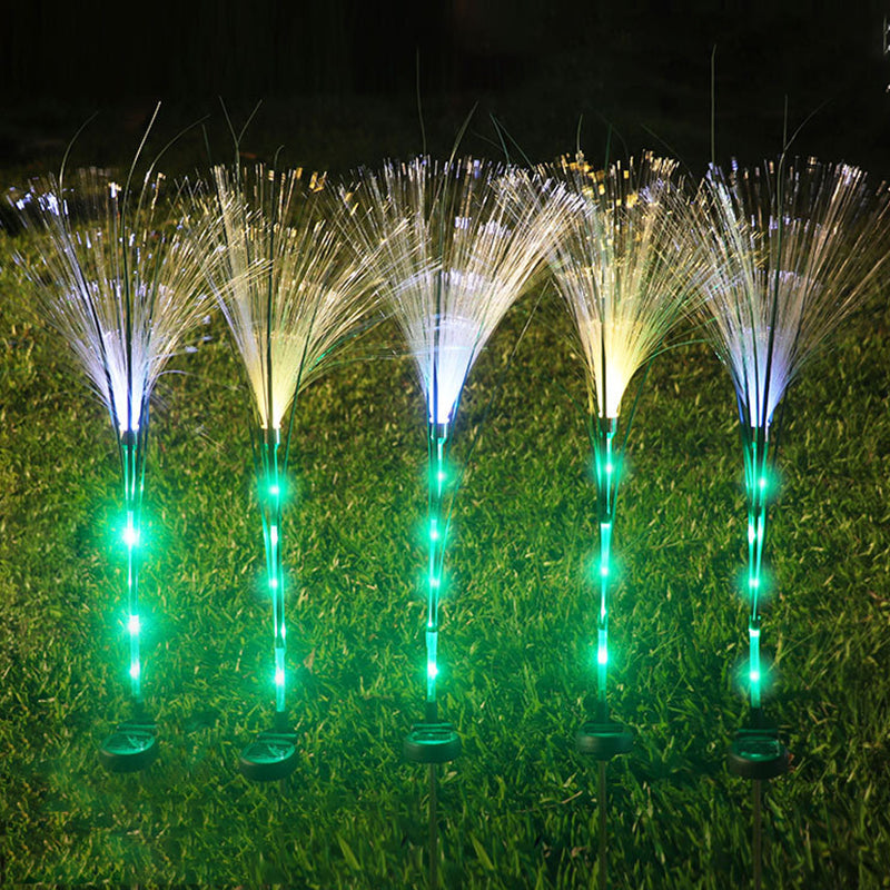 Éclairage paysager LED en fibre de roseau synthétique en acier inoxydable ABS solaire étanche Art Déco moderne pour lumière extérieure de patio extérieur 
