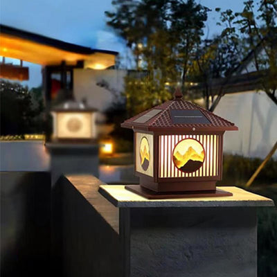 Moderne Art-Deco Wasserdichte Solar-Aluminium-Glas-Quadratische LED-Landschaftsbeleuchtung Außenleuchte Für Garten 