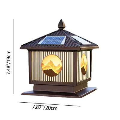 Moderne Art-Deco Wasserdichte Solar-Aluminium-Glas-Quadratische LED-Landschaftsbeleuchtung Außenleuchte Für Garten 