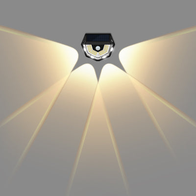 Moderne Art Deco wasserdichte Solar-ABS-PC-Halbkreis-LED-Wandleuchte für die Außenterrasse 