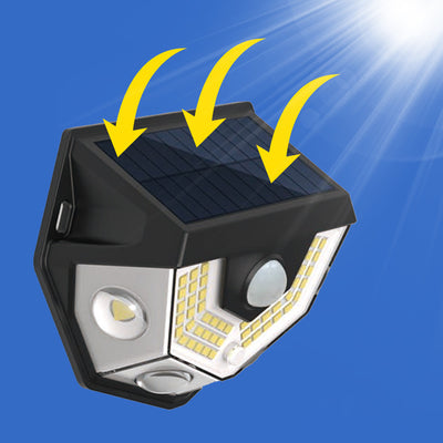 Moderne Art Deco wasserdichte Solar-ABS-PC-Halbkreis-LED-Wandleuchte für die Außenterrasse 