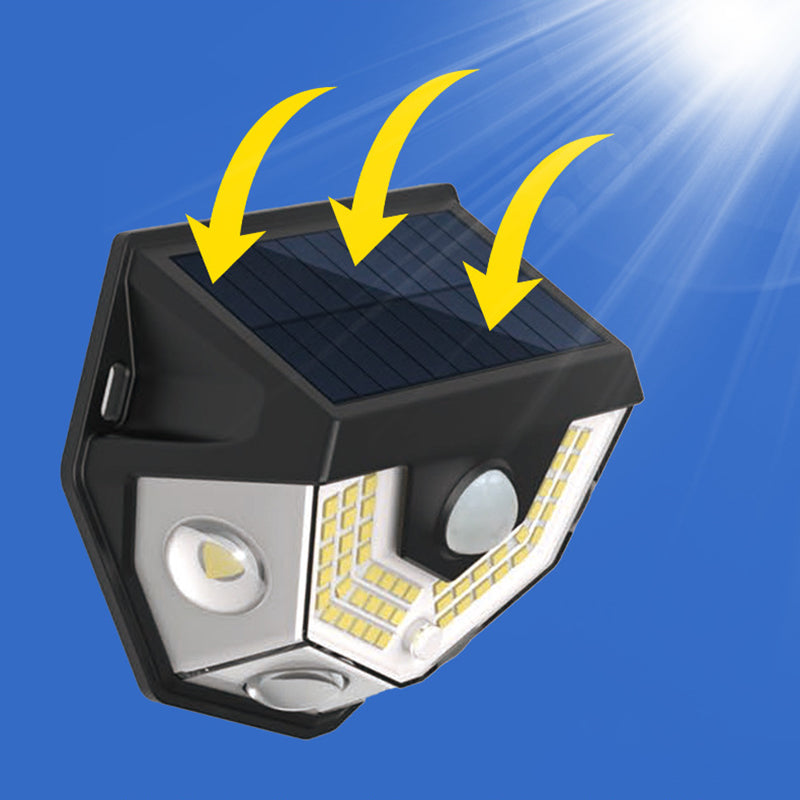 Moderne Art Deco wasserdichte Solar-ABS-PC-Halbkreis-LED-Wandleuchte für die Außenterrasse 