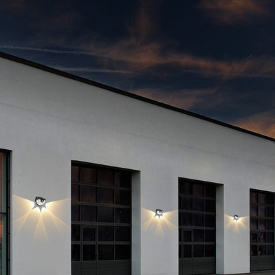 Moderne Art Deco wasserdichte Solar-ABS-PC-Halbkreis-LED-Wandleuchte für die Außenterrasse 