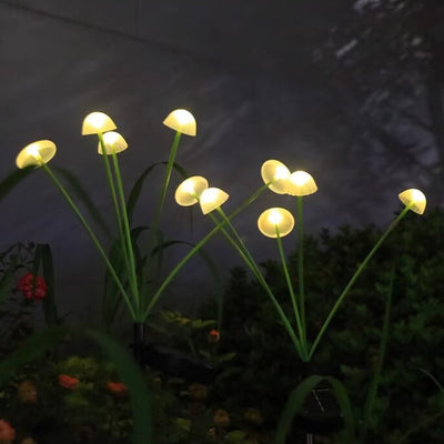 Moderne Art Deco wasserdichte Solar-Edelstahl-ABS-Silikon-Quallen-LED-Landschaftsbeleuchtung Außenleuchte für Außenpatio 