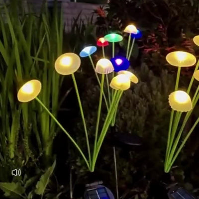Moderne Art Deco wasserdichte Solar-Edelstahl-ABS-Silikon-Quallen-LED-Landschaftsbeleuchtung Außenleuchte für Außenpatio 