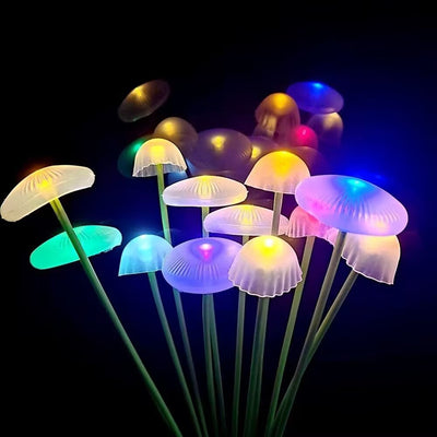 Moderne Art Deco wasserdichte Solar-Edelstahl-ABS-Silikon-Quallen-LED-Landschaftsbeleuchtung Außenleuchte für Außenpatio 