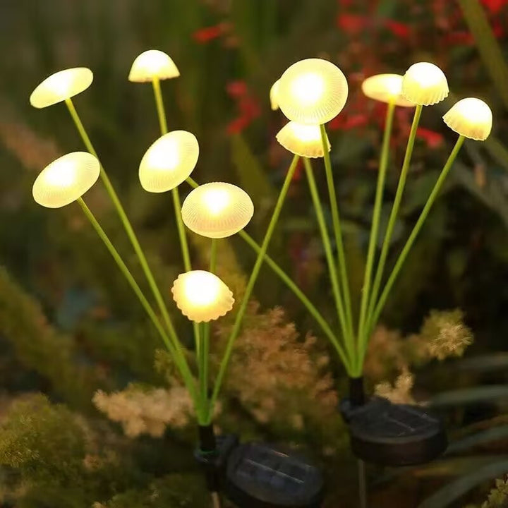 Arte Moderno Deco Impermeable Solar Acero Inoxidable ABS Silicona Medusa LED Iluminación de Paisaje Luz Exterior Para Patio Exterior 