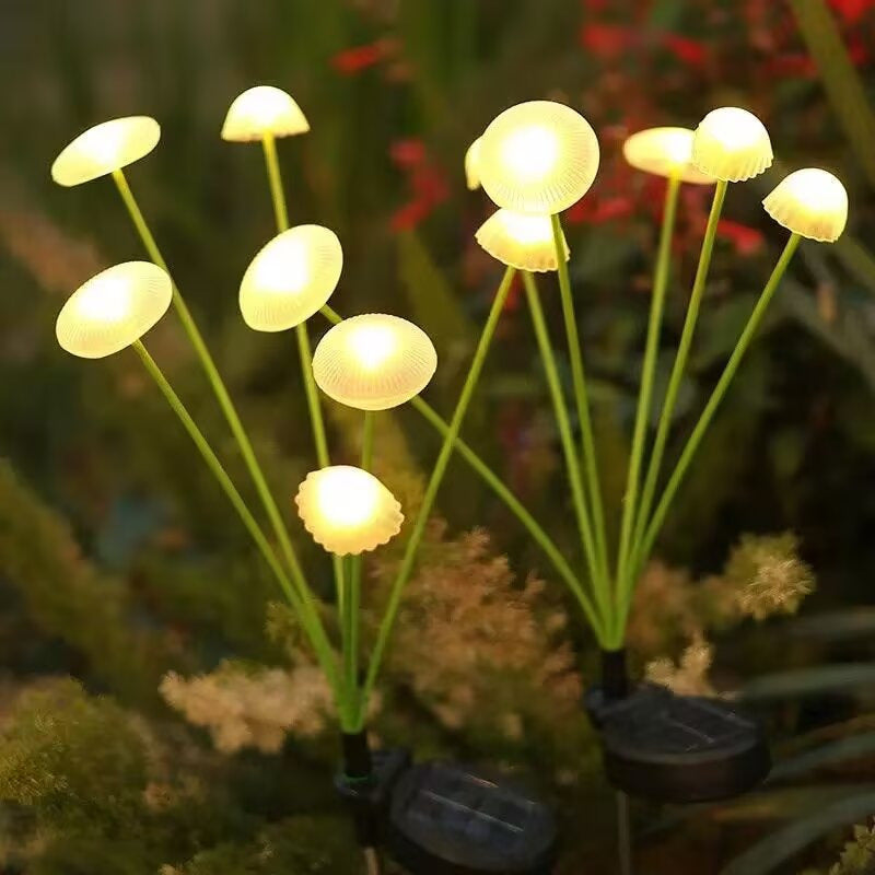 Moderne Art Deco wasserdichte Solar-Edelstahl-ABS-Silikon-Quallen-LED-Landschaftsbeleuchtung Außenleuchte für Außenpatio 
