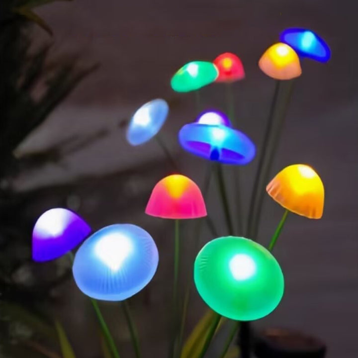 Arte Moderno Deco Impermeable Solar Acero Inoxidable ABS Silicona Medusa LED Iluminación de Paisaje Luz Exterior Para Patio Exterior 